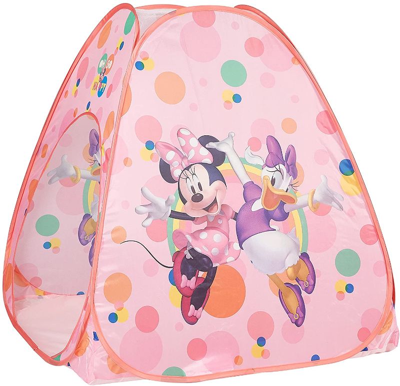 Photo 1 of Idea Nuova Disney Minnie Mouse 3 Piece Kids Pop Up Play Tent Set with Pillow and Flashlight
