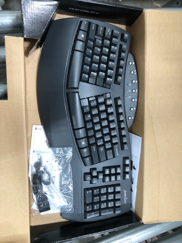 Photo 2 of Perixx Periboard-612 Wireless Ergonomic Split Keyboard with Dual Mode 2.4G and Bluetooth Feature, Compatible with Windows 10 and Mac OS X System, Black, US English Layout, (11354)
