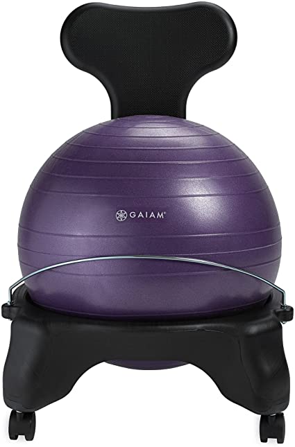 Photo 1 of USED: Gaiam Classic Balance Ball Chair – Exercise Stability Yoga Ball Premium Ergonomic Chair for Home and Office Desk with Air Pump, Exercise Guide and Satisfaction Guarantee
?22 x 22 x 31 inches
