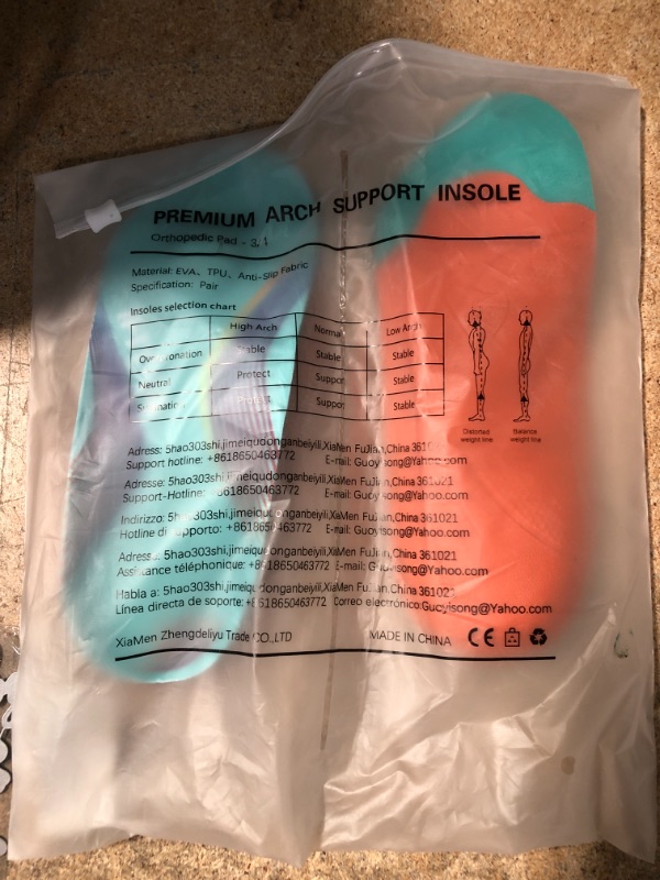 Photo 2 of 3/4 Orthotics Shoe Insoles High Arch Supports Shoe Insoles for Plantar Fasciitis, Flat Feet, Over-Pronation, Relief Heel Spur Pain 8" 
