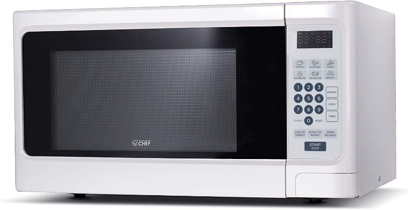 Photo 1 of Commercial Chef Countertop Microwave, 1.1 Cubic feet, White
