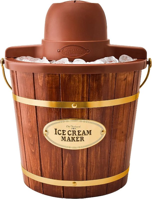 Photo 1 of Nostalgia Electrics 4-qt. Wooden Electric Ice Cream Maker
