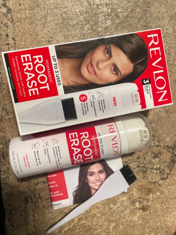 Photo 3 of Revlon Root Erase Permanent Hair Color, At Home Touchup Dye with Applicator Brush for Multiple Use, 100% Gray Coverage, 4R Dark Auburn/Reddish Brown, 3.2 fl oz***pack of 2***