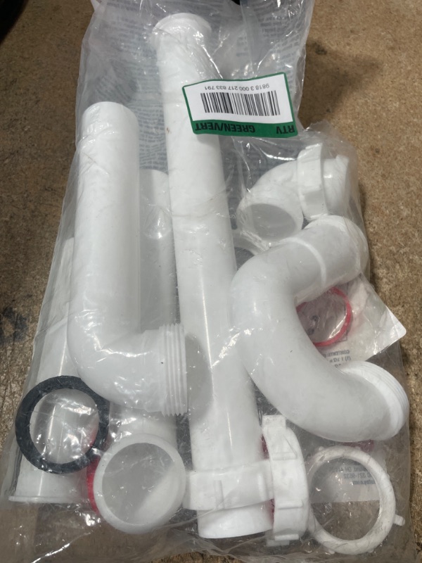 Photo 2 of 
1-1/2 in. White Plastic Slip-Joint Garbage Disposal Install Kit with Dishwasher Garbage Disposal Connector