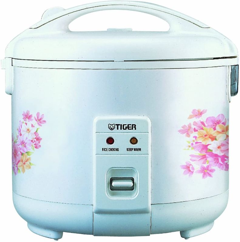 Photo 1 of Tiger JNP-1000-FL 5.5-Cup (Uncooked) Rice Cooker and Warmer, Floral White
