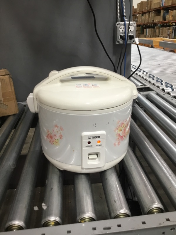 Photo 2 of Tiger JNP-1000-FL 5.5-Cup (Uncooked) Rice Cooker and Warmer, Floral White
