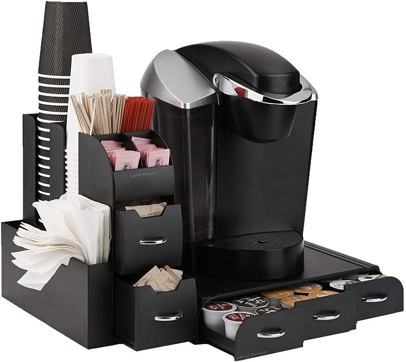 Photo 1 of Mind Reader Organizer Coffee Pod Drawer and Condiment, 2 Piece, Black
