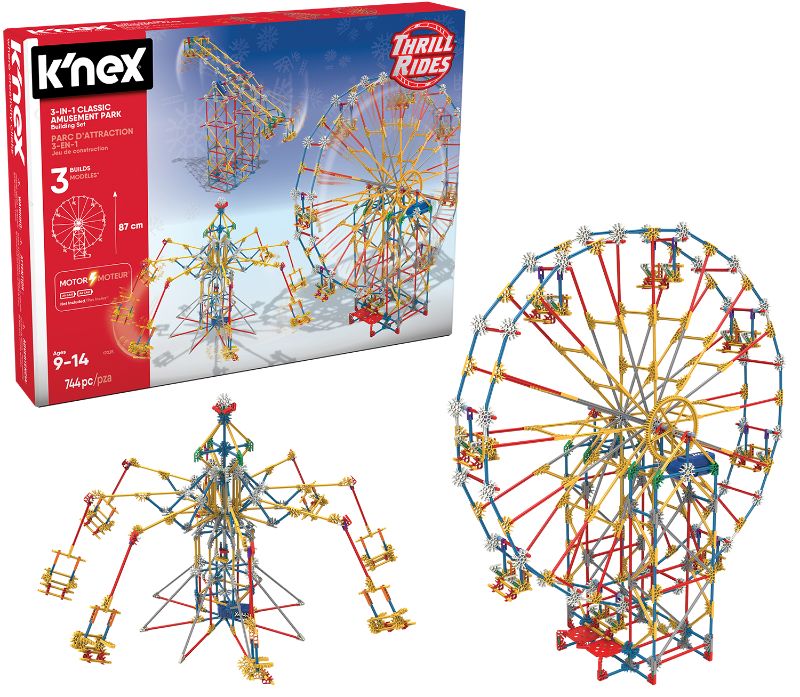 Photo 1 of OPENED BOX
K NEX Thrill Rides - 3-in-1 Classic Amusement Park Building Set - 744 Pieces - Ages 9 Engineering Education Toy
