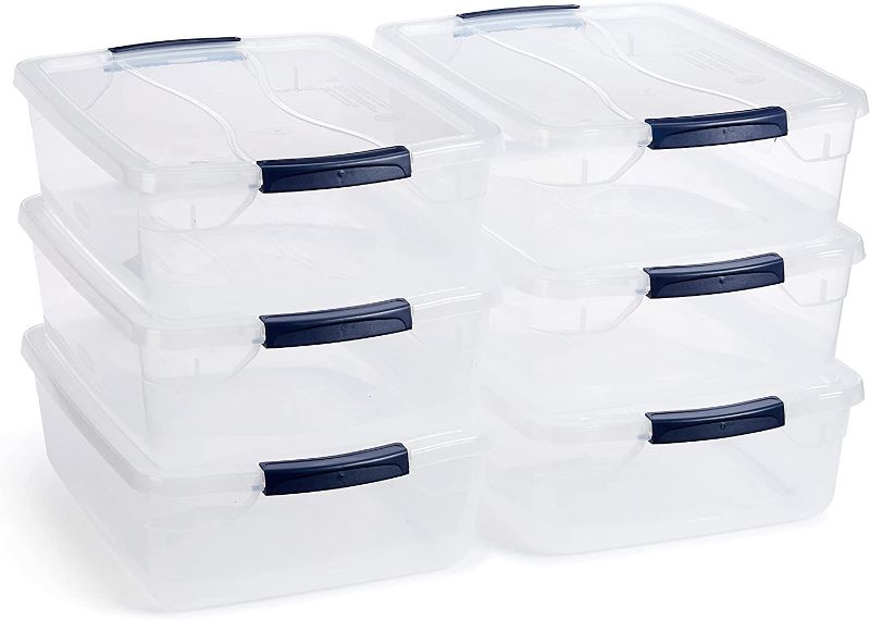 Photo 1 of 
Rubbermaid Cleverstore Clear 16 Qt/4 Gal, Pack of 6 Stackable Plastic Storage Containers with Durable Latching Clear Lids, Visible Organizatio