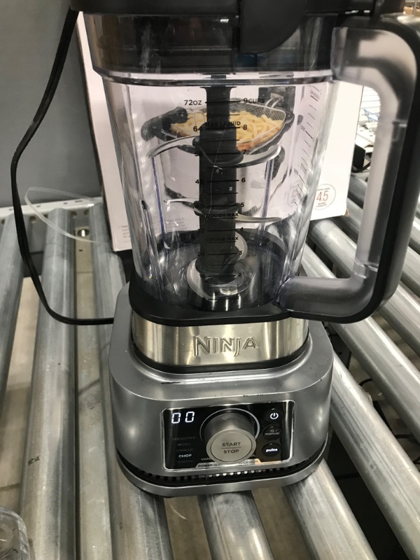 Photo 5 of Ninja SS351 Foodi Power Blender & Processor System 1400 WP Smoothie Bowl Maker & Nutrient Extractor* 6 Functions for Bowls, Spreads, Dough & More, smartTORQUE, 72-oz.** Pitcher & To-Go Cups, Silver
