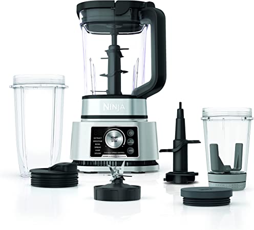 Photo 1 of Ninja SS351 Foodi Power Blender & Processor System 1400 WP Smoothie Bowl Maker & Nutrient Extractor* 6 Functions for Bowls, Spreads, Dough & More, smartTORQUE, 72-oz.** Pitcher & To-Go Cups, Silver
