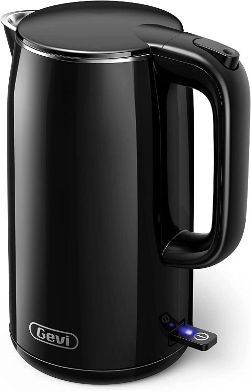 Photo 1 of Gevi Kettles 1.7 L Double Wall 100% Stainless Steel Tea Kettle? Cool Touch & Cordless Electric Kettle with Overheating Protection? 1500W Hot Water Boiler (BPA-Free) with LED Indicator? Black
