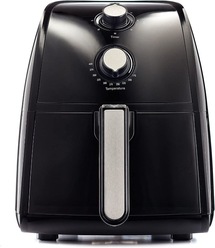 Photo 1 of BELLA Electric Hot Air Fryer, Healthy No-Oil Deep Frying, Cooking, Baking and Roasting, Easy Clean Up, Removable Dishwasher Safe Basket, 2.6 QT, Black
