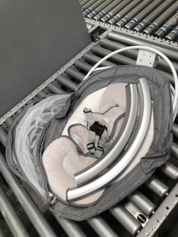 Photo 2 of Baby Swings for Infants, 5 Speed Bluetooth Baby Bouncer with 3 Seat Positions & Built-in 12 Music & 3 Timer Settings & 5-Point Harness & Remote Control, Touch Screen Chair for 5-20 lb, 0-9 Months