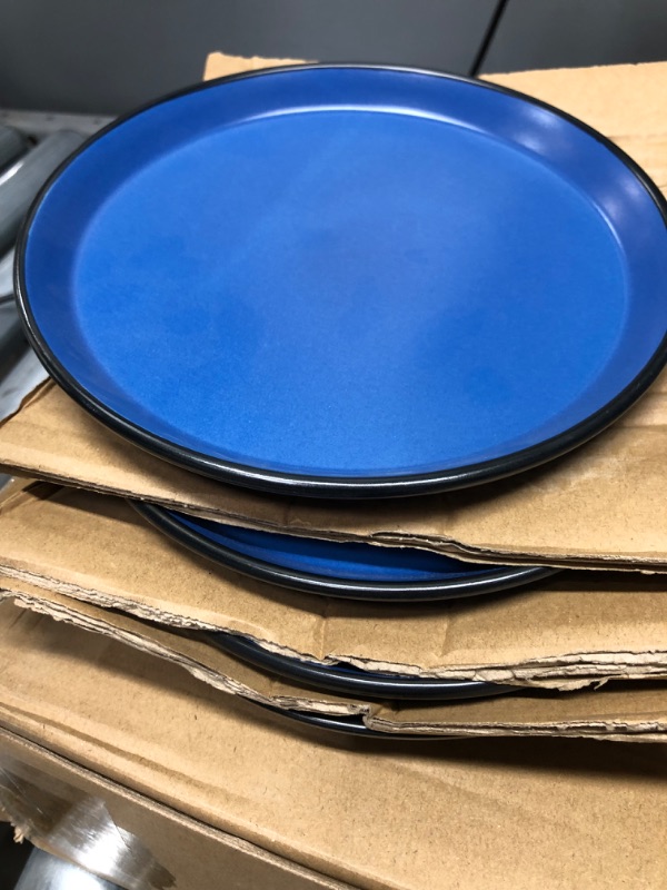 Photo 6 of **incomplete**
Stone Lain 16 Pieces Two-Tone Color Glaze without Rim Stoneware Round Dinnerware Set, Blue and Black
