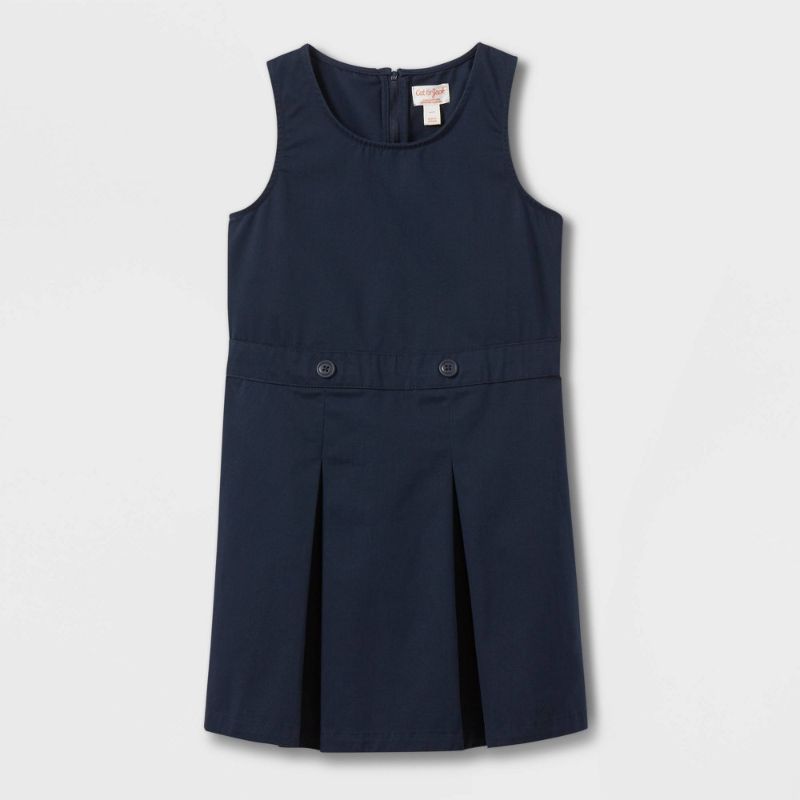 Photo 1 of Girls' Sleeveless Uniform Woven Jumper - Cat & Jack? GIRLS 4
