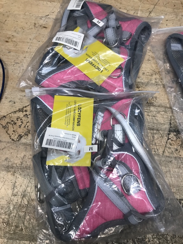 Photo 2 of 2 Pack Bundle Small Dog Harness, Puppy Harness, Soft Dog Harness and Leash Set with a Reflective Collar for Small Dogs,Comfortable and Reflective Dog Vest Harness, Pink Medium