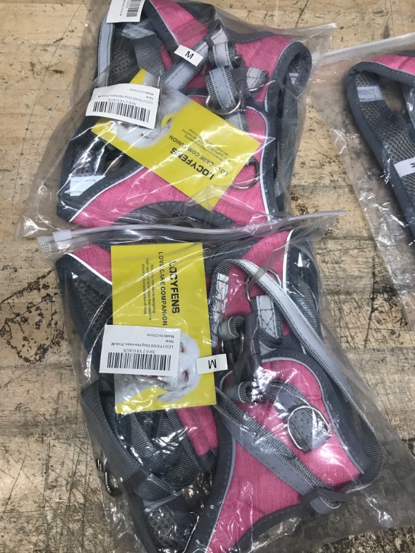 Photo 2 of 2 Pack Bundle Small Dog Harness, Puppy Harness, Soft Dog Harness and Leash Set with a Reflective Collar for Small Dogs,Comfortable and Reflective Dog Vest Harness, Pink Medium