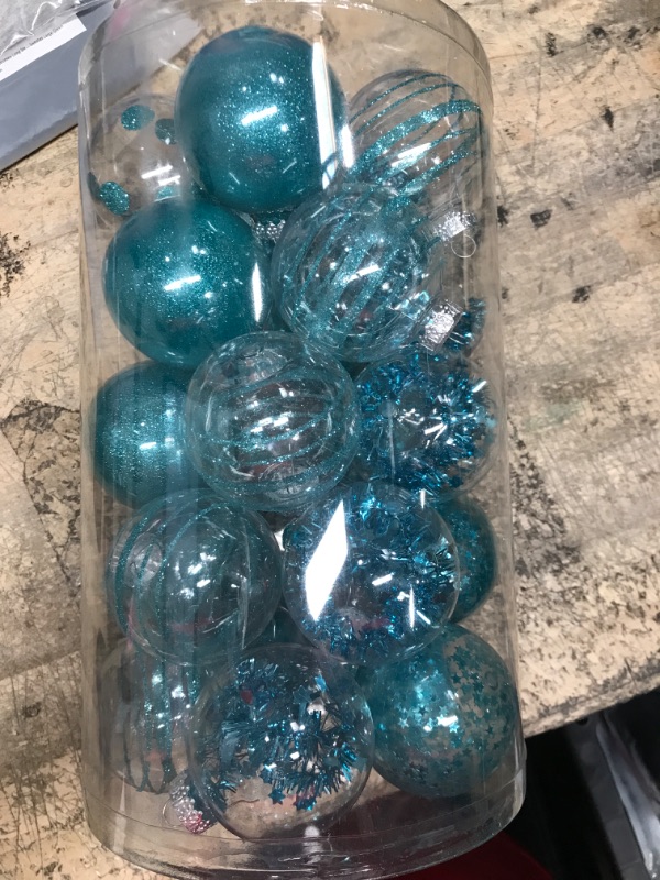Photo 1 of 25PCS-2.63(67MM) Christmas PET Ball Ornaments Set,Clear Plastic Shatterproof Xmas Tree Ball,Hanging Christmas Home Decorations for Holiday Wedding Xmas Party Decoration (Baby Blue)