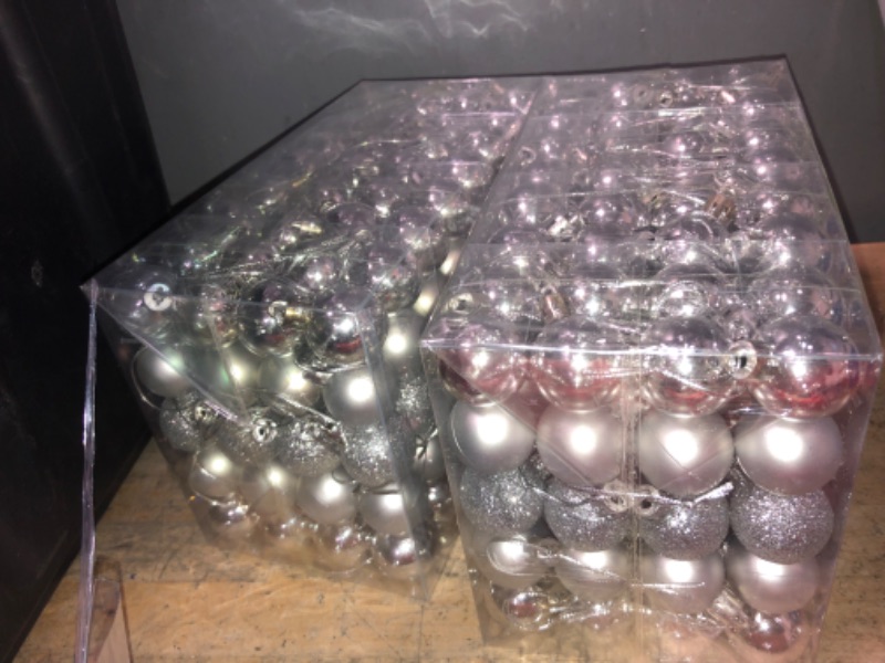 Photo 1 of -- 160 Pcs Christmas Balls Ornaments for Xmas Tree - Shatterproof Christmas Tree Decorations Small Hanging Ball 1.18" X 160 Pack (Silver)