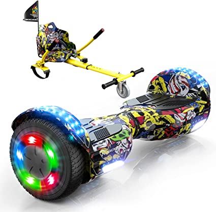 Photo 1 of EVERCROSS Hoverboard, Self Balancing Scooter Hoverboard with Seat Attachment, 6.5" Hover Board Scooter with Bluetooth Speaker & LED Lights, Hoverboards Suit for Kids
