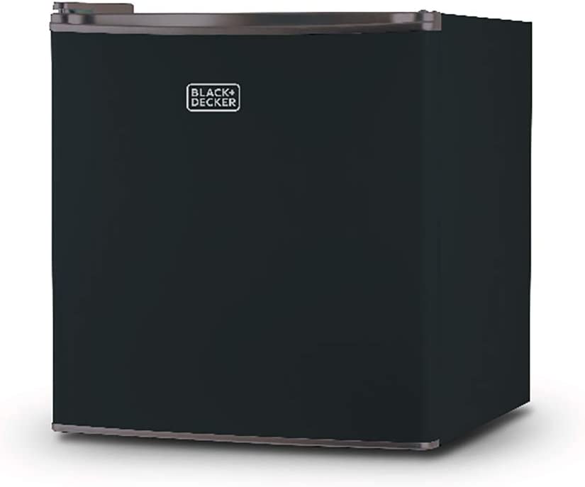 Photo 1 of BLACK+DECKER BCRK17B Compact Refrigerator Energy Star Single Door Mini Fridge with Freezer, 1.7 Cubic Feet, Black
