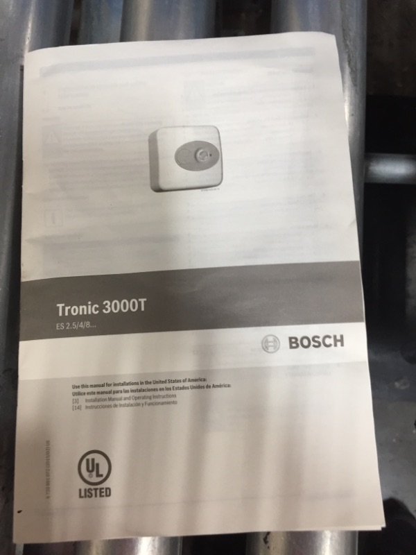 Photo 3 of Bosch Electric Mini-Tank Water Heater Tronic 3000 T 4-Gallon (ES4) - Eliminate Time for Hot Water - Shelf, Wall or Floor Mounted
