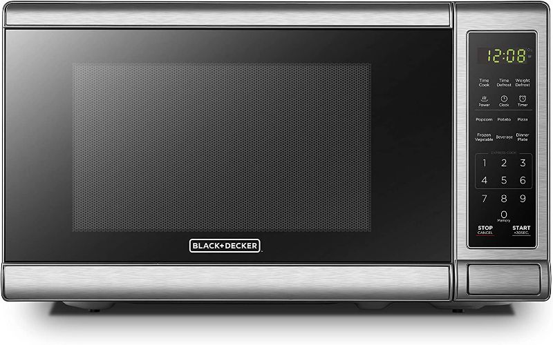 Photo 1 of ***parts only***  BLACK+DECKER EM720CB7 Digital Microwave Oven with Turntable Push-Button Door,Child Safety Lock,700W, Stainless Steel, 0.7 Cu.ft (Renewed)
