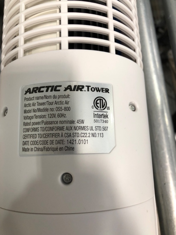 Photo 3 of Arctic Air Tower 2.0 Evaporative Air Cooler - Large Area Room Cooling, 4 Speed Settings, Quiet Oscillation, Space-Saving, Perfect for Bedroom, Living Room, Office & More
