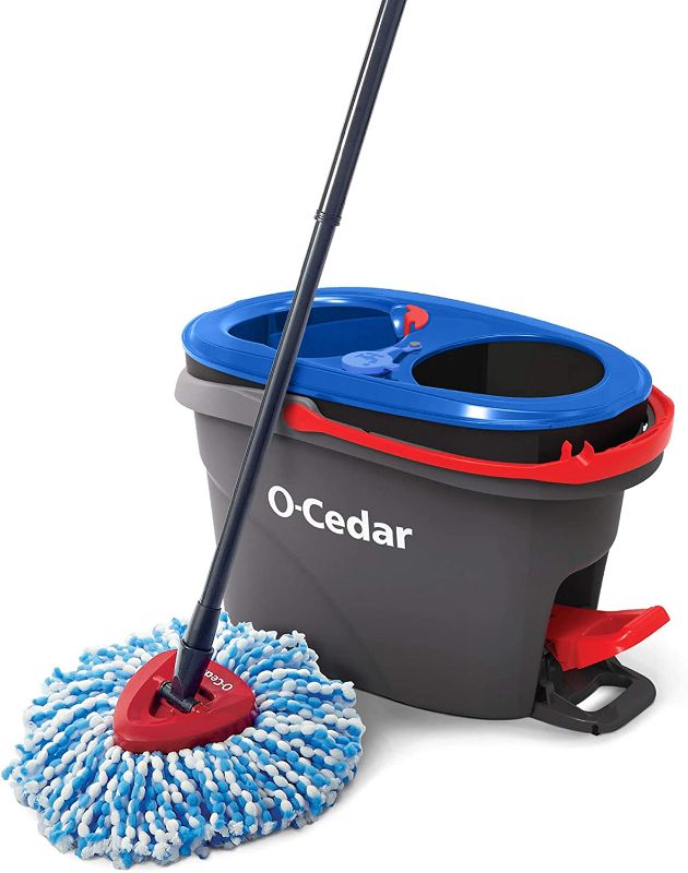 Photo 1 of O-Cedar EasyWring RinseClean Microfiber Spin Mop & Bucket Floor Cleaning System, Grey
**USED**