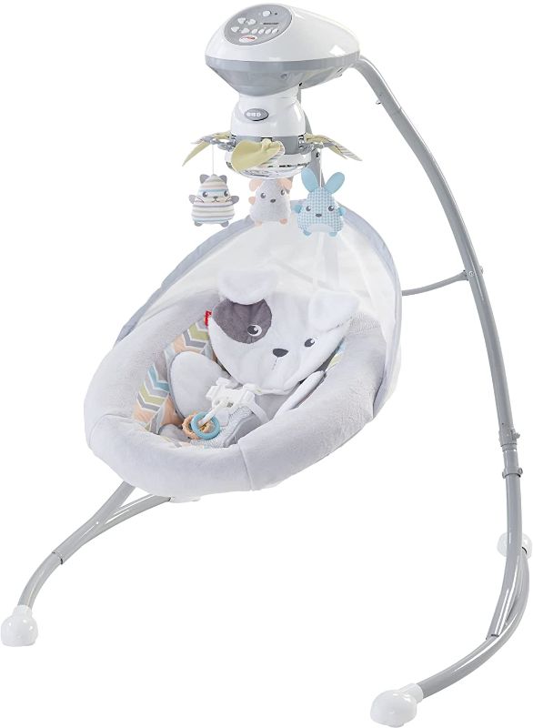 Photo 1 of Fisher-Price Sweet Snugapuppy Swing, Dual Motion Baby Swing with Music, Sounds and Motorized Mobile
**USED**