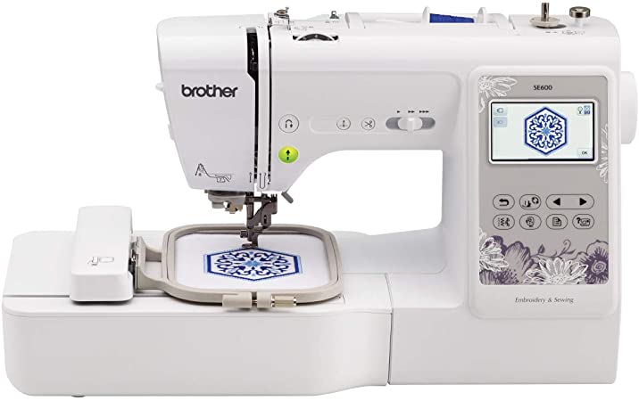 Photo 1 of Brother SE600 Sewing and Embroidery Machine, 80 Designs, 103 Built-In Stitches, Computerized, 4" x 4" Hoop Area, 3.2" LCD Touchscreen Display, 7 Included Feet
MINOR DAMAGD*
