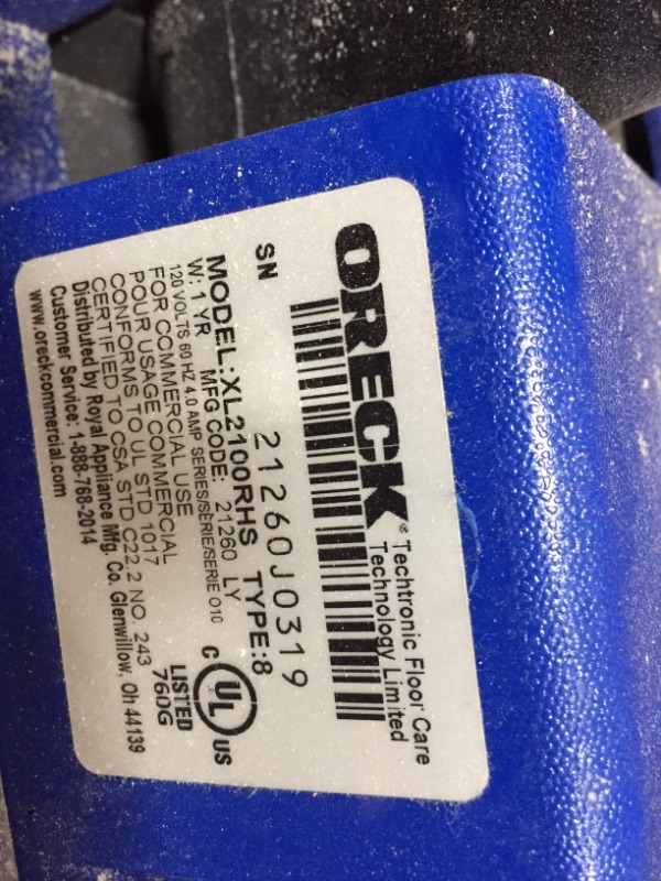 Photo 2 of ***PARTS ONLY***
Oreck Commercial XL2100RHS 8 Pound Vacuum  - Blue
DOES NOT COME WITH THE BAGS*
