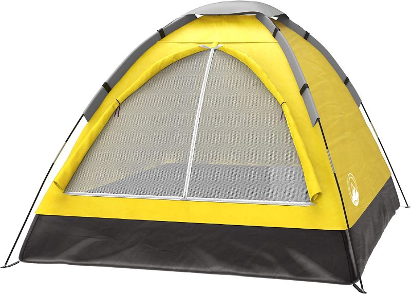 Photo 1 of 2 Person Dome Tent - Rain Fly & Carry Bag - Easy Set Up-Great for Camping, Backpacking, Hiking & Outdoor Music Festivals by Wakeman Outdoors (Yellow)
