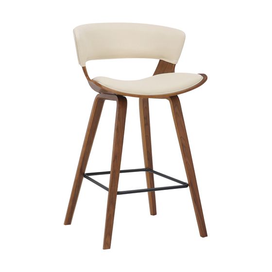 Photo 1 of ** HARDWARE MIGHT BE MISSING **
Jagger Faux Leather 26" Counter Stool - Cream/Walnut
