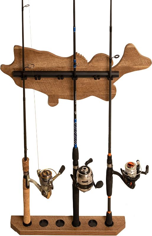 Photo 1 of ** MISSING HARDWARE **
** DOESNOT COME WITH THE DISPLAY **
Old Cedar Outfitters Fish-Shaped, Vertical Wall Rod Rack for Fishing Rod Storage
