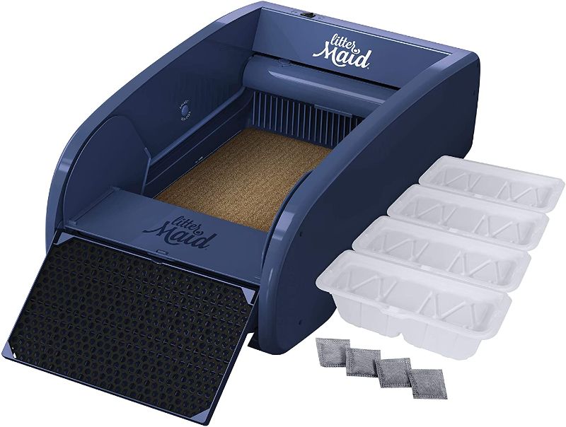 Photo 1 of ** POWER TURN ON BUT IT DOESNT DO ANYTHING **
** VERY DIRT **
 LitterMaid® Single Cat Self-Cleaning Litter Box, Blue
25.25 x 11 x 19.5 inches
