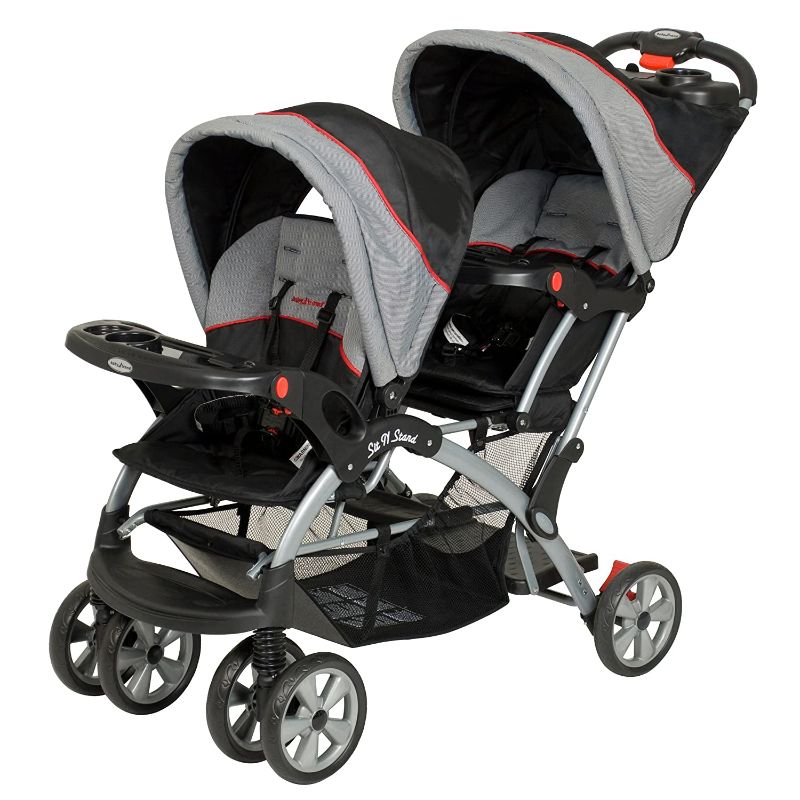 Photo 1 of Baby Trend Double Sit N Stand Stroller, Millennium
Recommended Use: Front/Back Seat: Sit upright unassisted ~ 40 lbs or 40" ; Jump Seat/Platform: 2 1/2 years ~ 40 lbs
