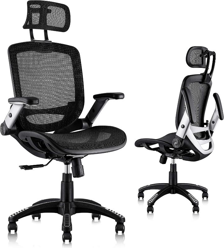 Photo 1 of Gabrylly Ergonomic Mesh Office Chair, High Back Desk Chair - Adjustable Headrest with Flip-Up Arms, Tilt Function, Lumbar Support and PU Wheels, Swivel Computer Task Chair
22"D x 25.2"W x 45.3"H
