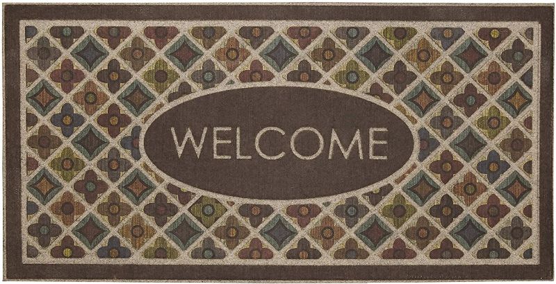 Photo 1 of  Mohawk Home Ornamental Flowery Tiles Door mat, 2'x4', Multicolored
