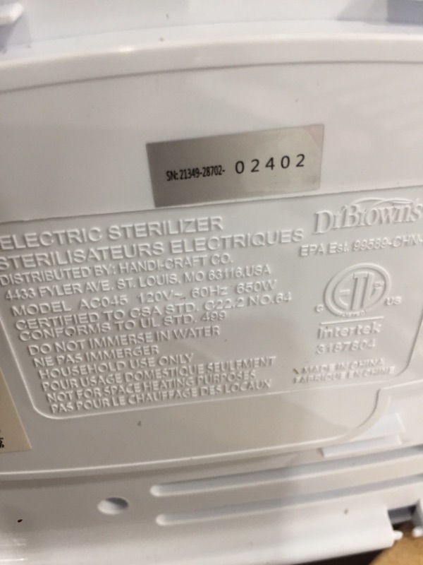 Photo 3 of Dr. Brown's Deluxe Electric Steam Bottle Sterilizer, Gray