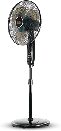 Photo 1 of BLACK+DECKER BFSD116B 16" Oscillating Dual-Blade Stand Fan with Remote, Adjustable Height, Black
DAMAGED*
