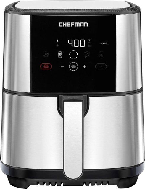 Photo 1 of Chefman Digital 5 Qt. Air Fryer with 4 Cooking Presets & Shake Reminder - Silver/Black
