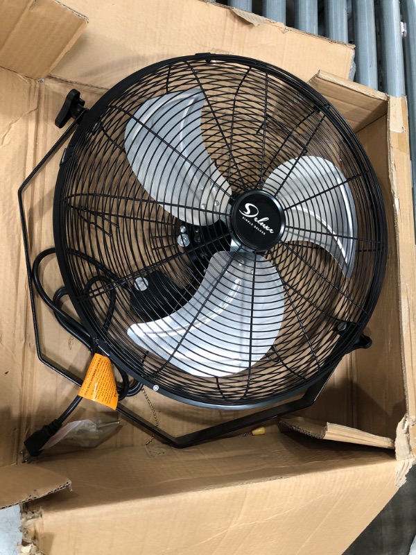 Photo 2 of 18 Inch Industrial Wall Mount Fan, 3 Speed Commercial Ventilation Metal Fan for Warehouse, Greenhouse, Workshop, Patio, Factory and Basement - High Velocity
