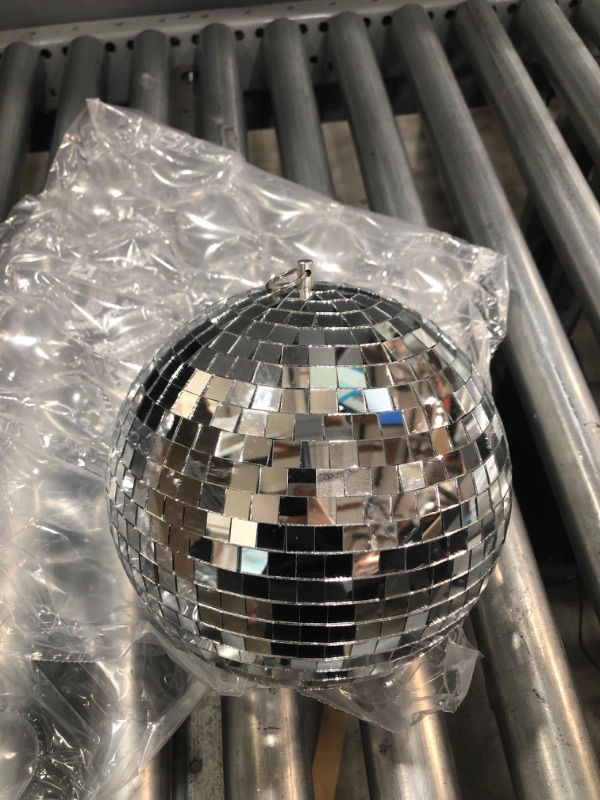 Photo 2 of 8" Disco Light Mirror Ball with Hanging Ring