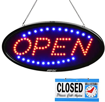 Photo 1 of LED Open Sign, AGPTEK 19x10inch LED Business Open Sign Advertisement Board Electric Display Sign, with Open/Closed