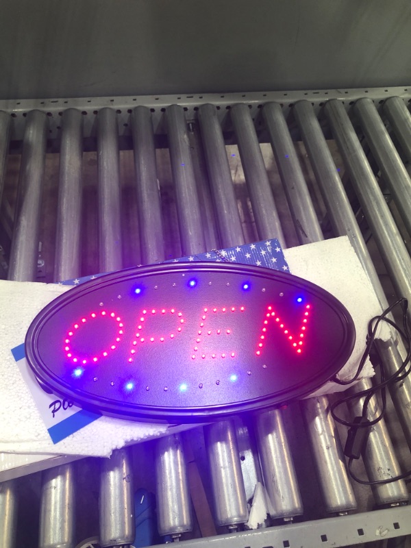 Photo 2 of LED Open Sign, AGPTEK 19x10inch LED Business Open Sign Advertisement Board Electric Display Sign, with Open/Closed