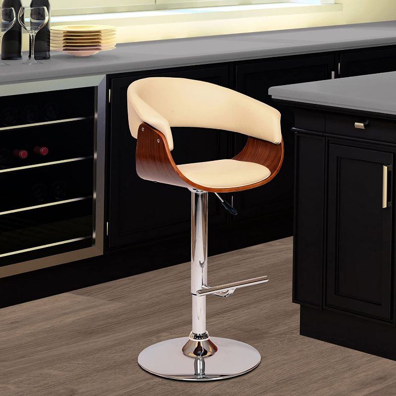 Photo 1 of ***MINOR RIPPED***


Armen Living Paris Swivel Barstool in Cream Faux Leather and Chrome Finish
