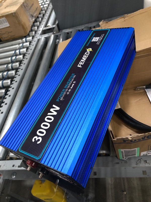 Photo 2 of 3000W Power Inverter 3000 watt Modified Sine Wave Inverter with 3 AC Outlets Converter DC 12V in to AC 110V Out for Car RV Truck(Blue)
