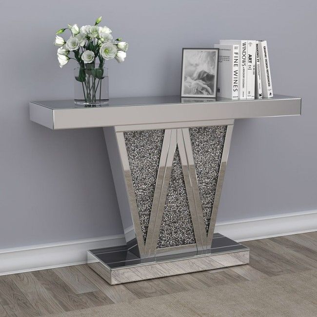 Photo 1 of **DAMAGE** Hollywood Glam Console Table w/ Geometric Base
- Minor cosmetic damaged 